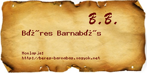Béres Barnabás névjegykártya